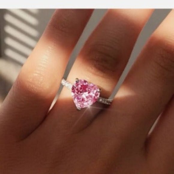 ♡New sterling silver pink sapphire ring - Picture 2 of 2